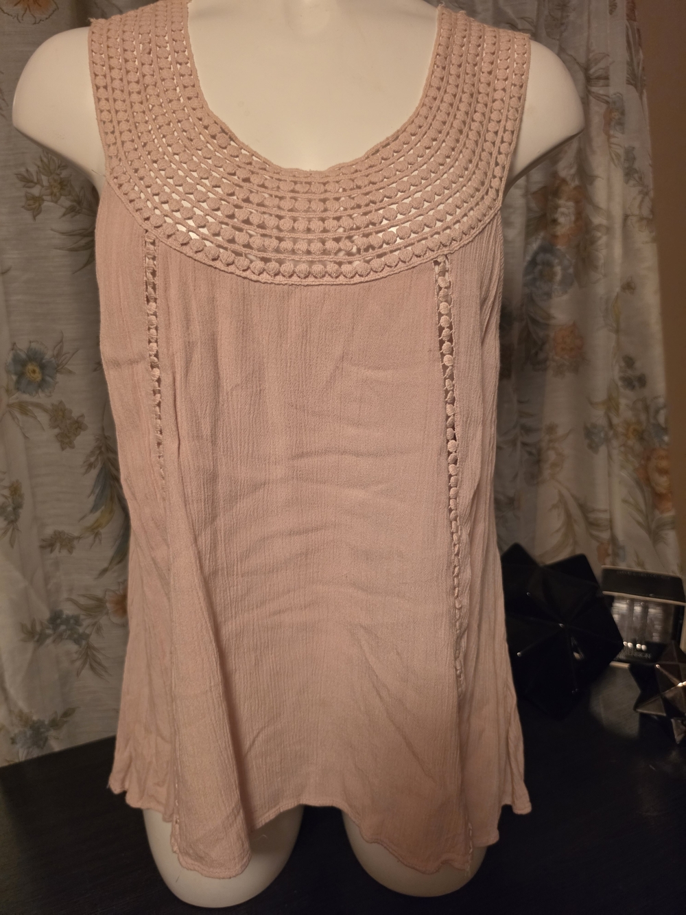 Maurices Blush Crochet-Trim Sleeveless Tank